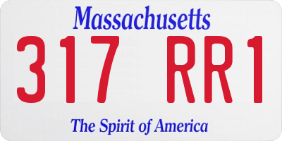 MA license plate 317RR1