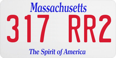 MA license plate 317RR2