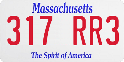 MA license plate 317RR3