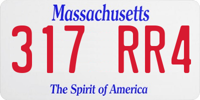 MA license plate 317RR4