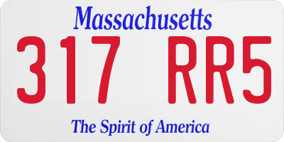 MA license plate 317RR5