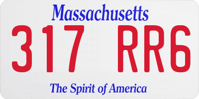 MA license plate 317RR6