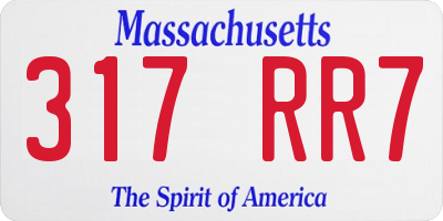 MA license plate 317RR7