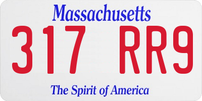 MA license plate 317RR9