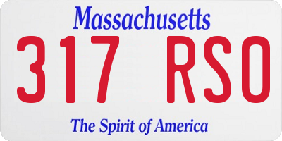 MA license plate 317RS0