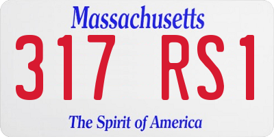 MA license plate 317RS1