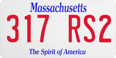 MA license plate 317RS2