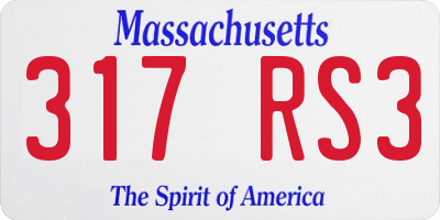 MA license plate 317RS3