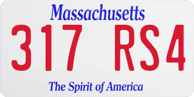 MA license plate 317RS4