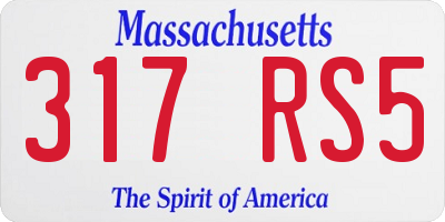 MA license plate 317RS5