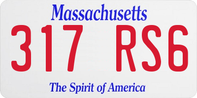 MA license plate 317RS6