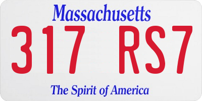 MA license plate 317RS7