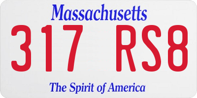 MA license plate 317RS8