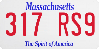 MA license plate 317RS9