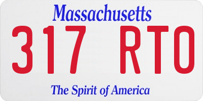 MA license plate 317RT0