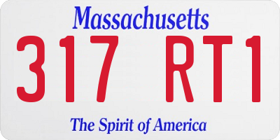 MA license plate 317RT1