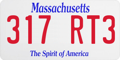 MA license plate 317RT3