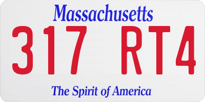 MA license plate 317RT4