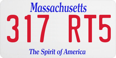 MA license plate 317RT5