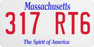 MA license plate 317RT6