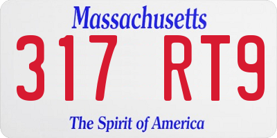 MA license plate 317RT9