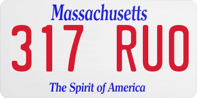 MA license plate 317RU0