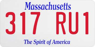 MA license plate 317RU1