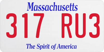 MA license plate 317RU3