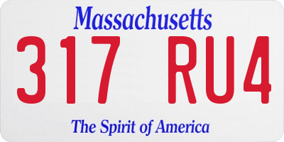 MA license plate 317RU4