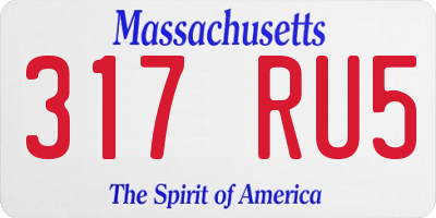 MA license plate 317RU5