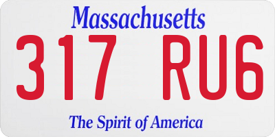 MA license plate 317RU6