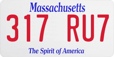 MA license plate 317RU7