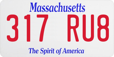 MA license plate 317RU8