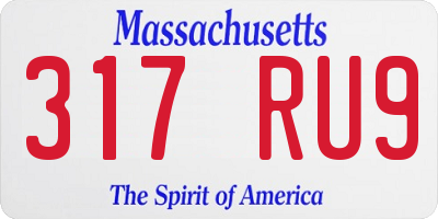 MA license plate 317RU9