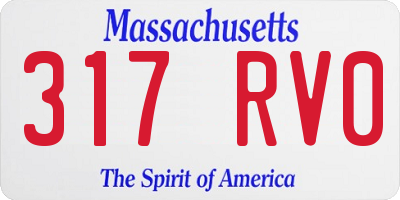 MA license plate 317RV0