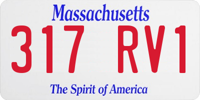 MA license plate 317RV1