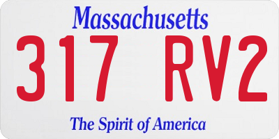MA license plate 317RV2