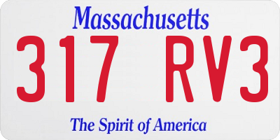MA license plate 317RV3