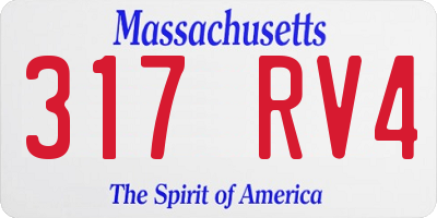 MA license plate 317RV4