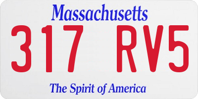 MA license plate 317RV5
