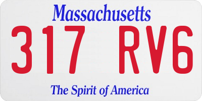 MA license plate 317RV6