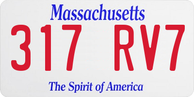 MA license plate 317RV7