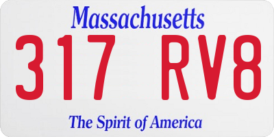 MA license plate 317RV8