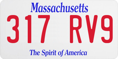 MA license plate 317RV9