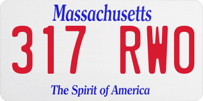 MA license plate 317RW0