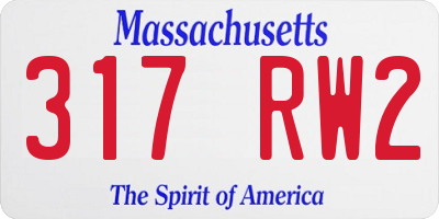 MA license plate 317RW2