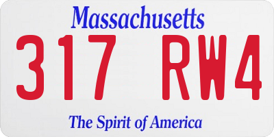MA license plate 317RW4