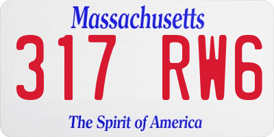 MA license plate 317RW6