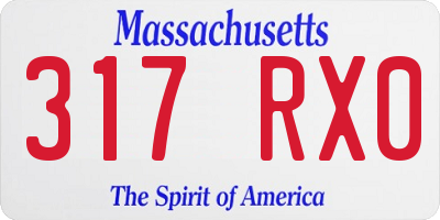 MA license plate 317RX0
