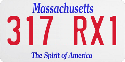 MA license plate 317RX1